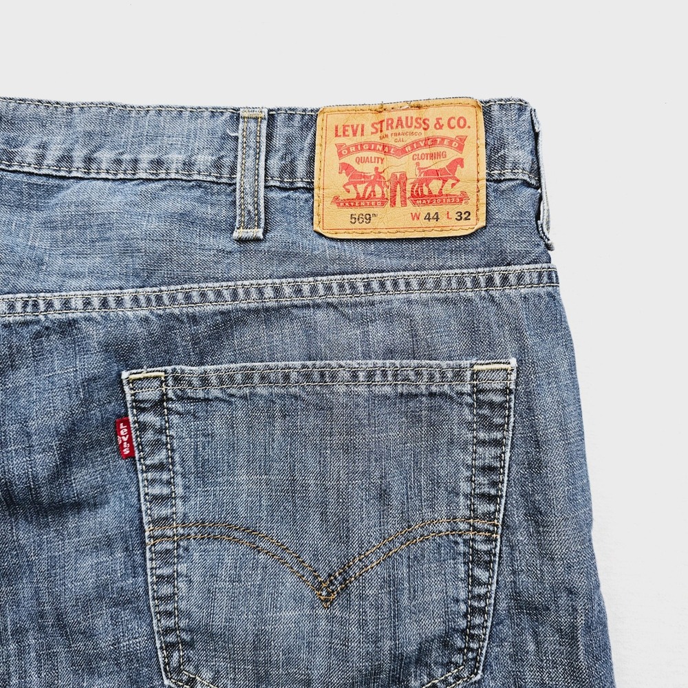Levi's 569 Loose Straight Jeans Mens 44x31 Blue Medium Wash Denim Baggy Skater - Picture 11 of 11